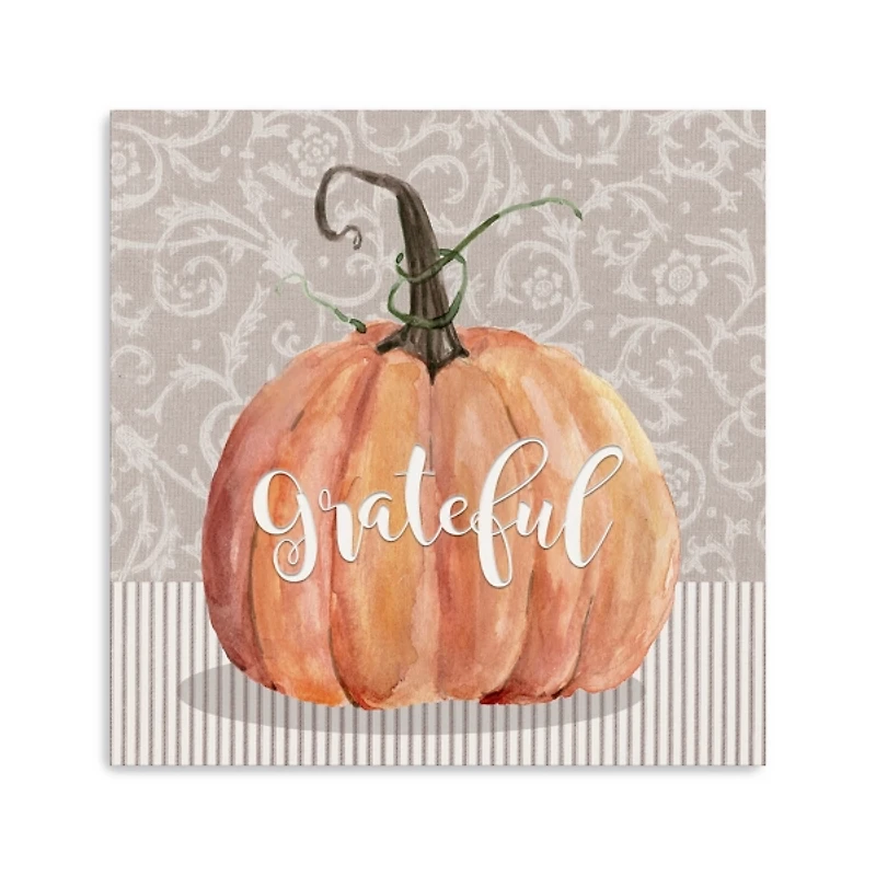 Grateful Pumpkin Canvas Art Print, 20x20