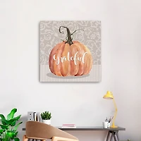 Grateful Pumpkin Canvas Art Print, 30x30