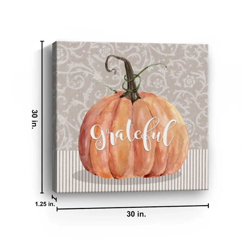 Grateful Pumpkin Canvas Art Print, 30x30