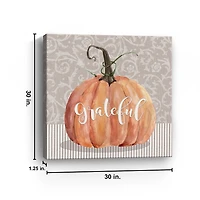 Grateful Pumpkin Canvas Art Print, 30x30