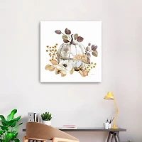 Pumpkin with Florals Canvas Art Print
