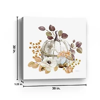 Pumpkin with Florals Canvas Art Print