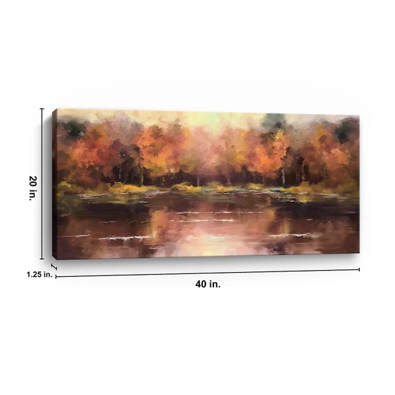 Autumn Lake Canvas Art Print, 40x20 in.