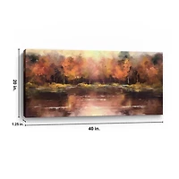 Autumn Lake Canvas Art Print, 40x20 in.