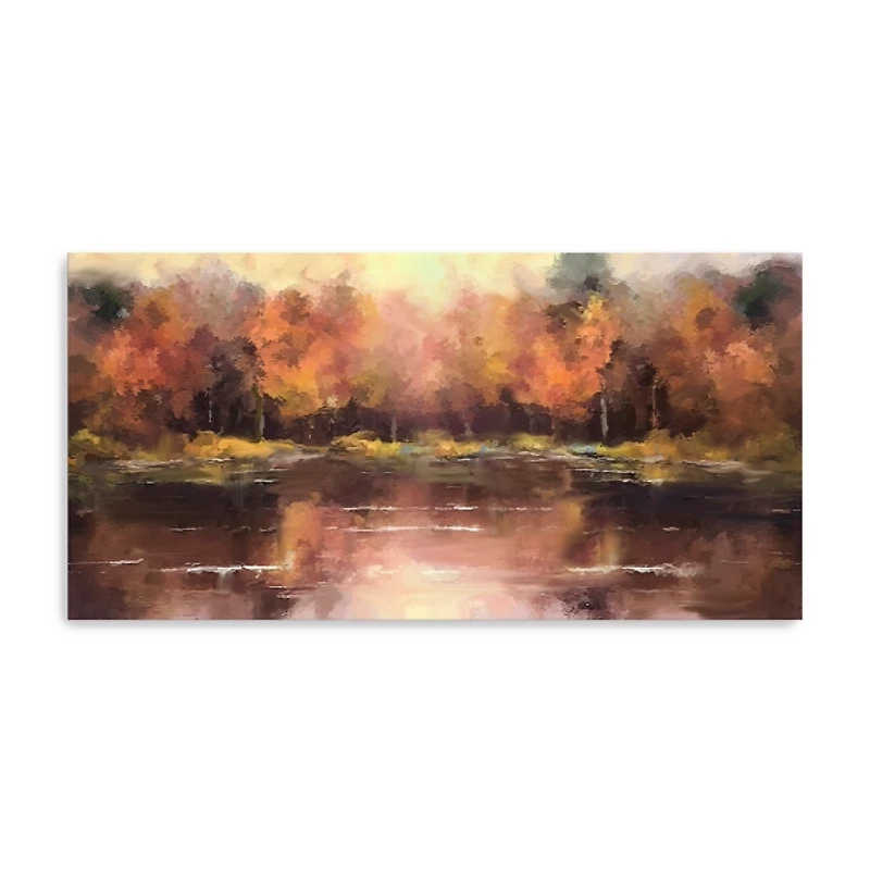 Autumn Lake Canvas Art Print, 40x20 in.