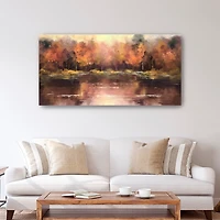 Autumn Lake Canvas Art Print, 60x30 in.