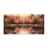 Autumn Lake Canvas Art Print, 60x30 in.