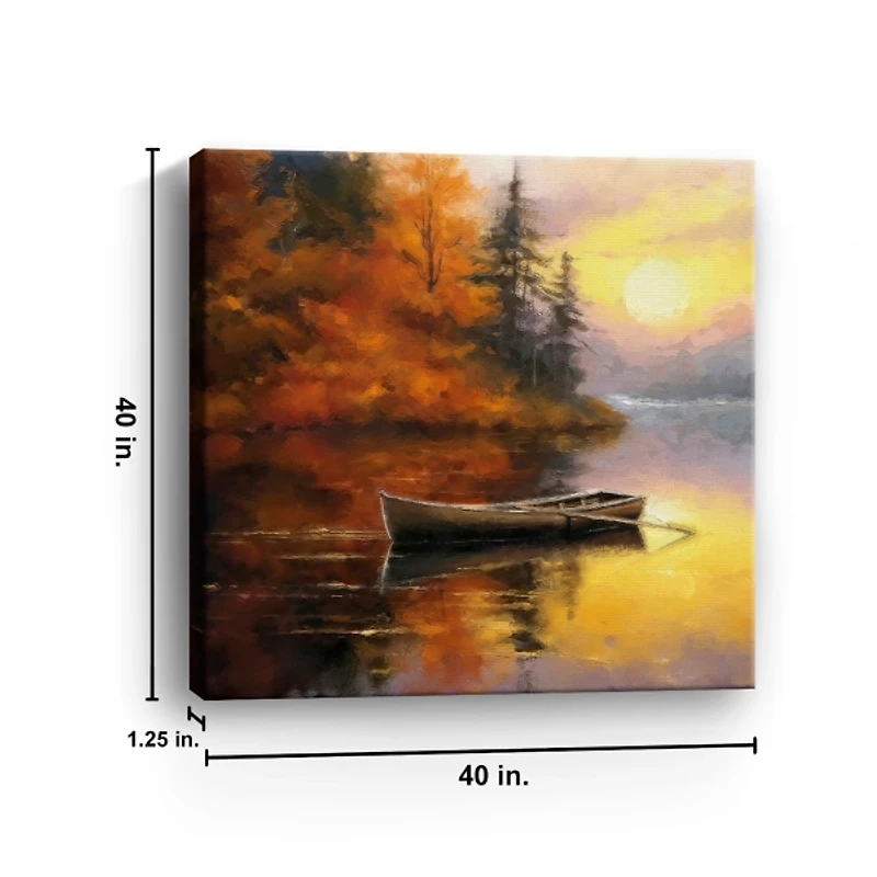 Fall Sunset Canvas Art Print, 40x40 in.