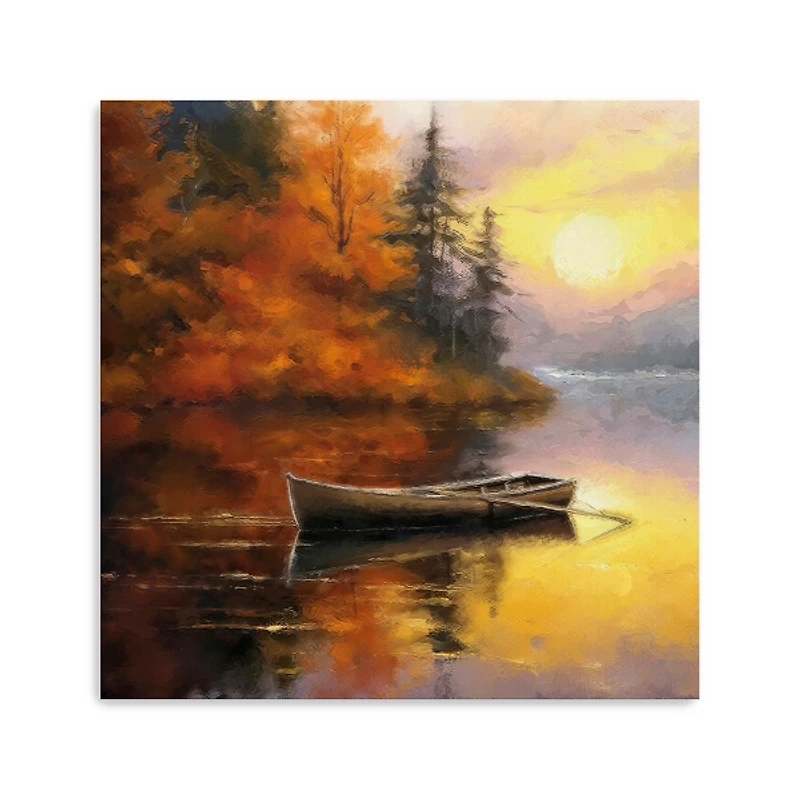 Fall Sunset Canvas Art Print, 40x40 in.