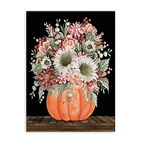 Fall Bouquet & Pumpkin Canvas Art Print, 18x24 in.