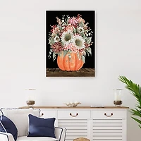 Fall Bouquet & Pumpkin Canvas Art Print, 24x32 in.