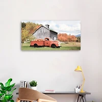 Fall Truck and Barn Canvas Art Print