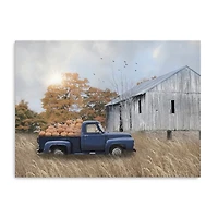 Blue Truck and Barn Canvas Art Print