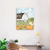 Barn with Pumpkins Canvas Art Print, 30x24 in.