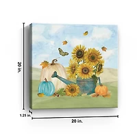 Sunflower Watering Can Canvas Art Print
