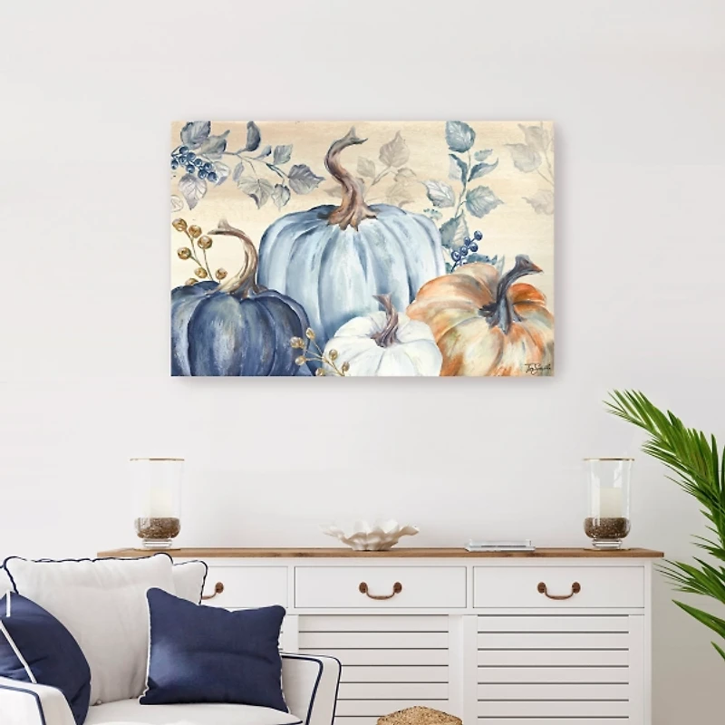 Blue Pumpkins Canvas Art Print, 36x24 in.