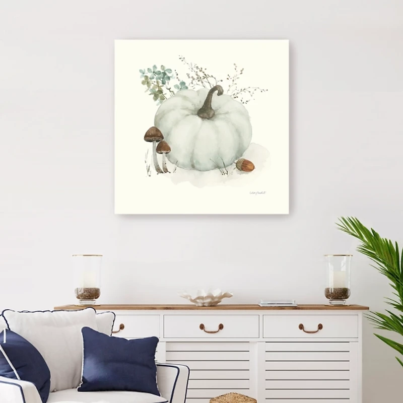 White Pumpkin Canvas Art Print, 30x30 in.