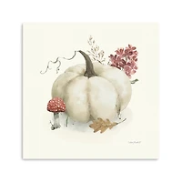 White Pumpkin and Foliage Canvas Print, 20x20 in.