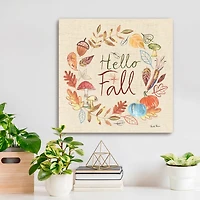 Hello Fall Wreath Canvas Art Print