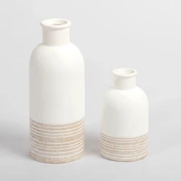 Neutral Two-Toned Ceramic Vase, 11 in.