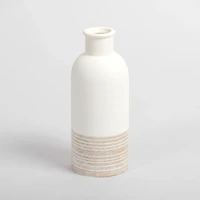 Neutral Two-Toned Ceramic Vase, 11 in.