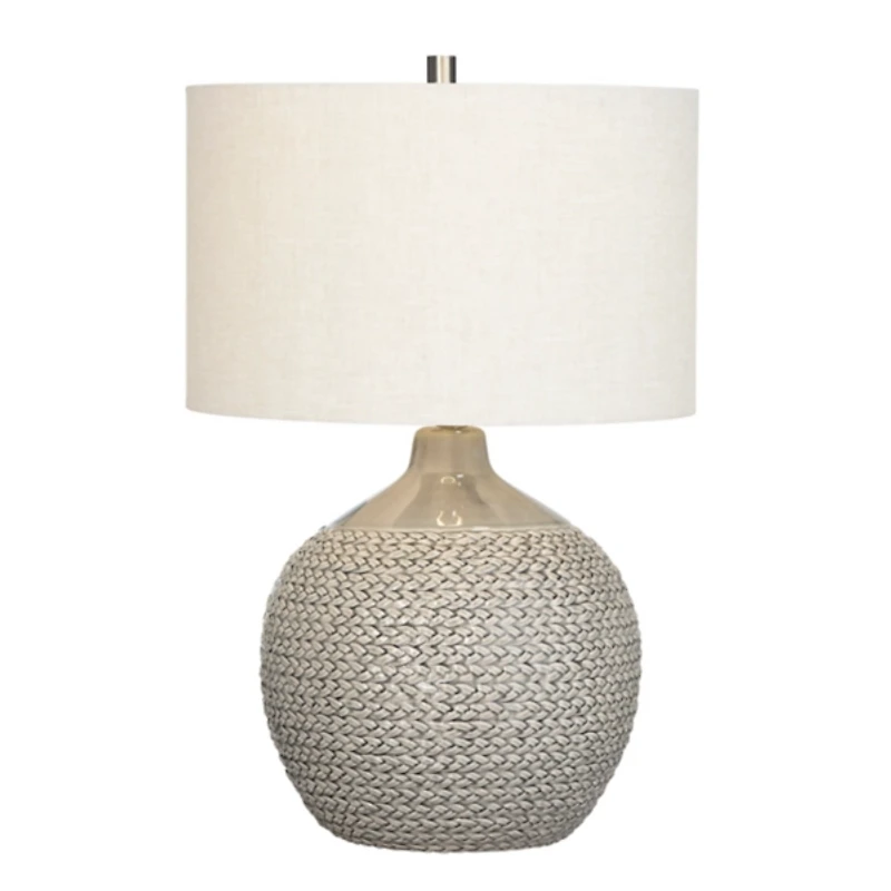 Gray Ceramic Braid Table Lamp