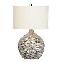 Gray Ceramic Braid Table Lamp