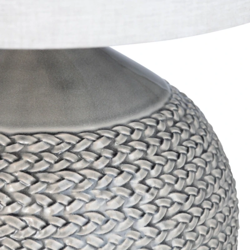 Gray Ceramic Braid Table Lamp