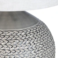 Gray Ceramic Braid Table Lamp