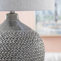 Gray Ceramic Braid Table Lamp