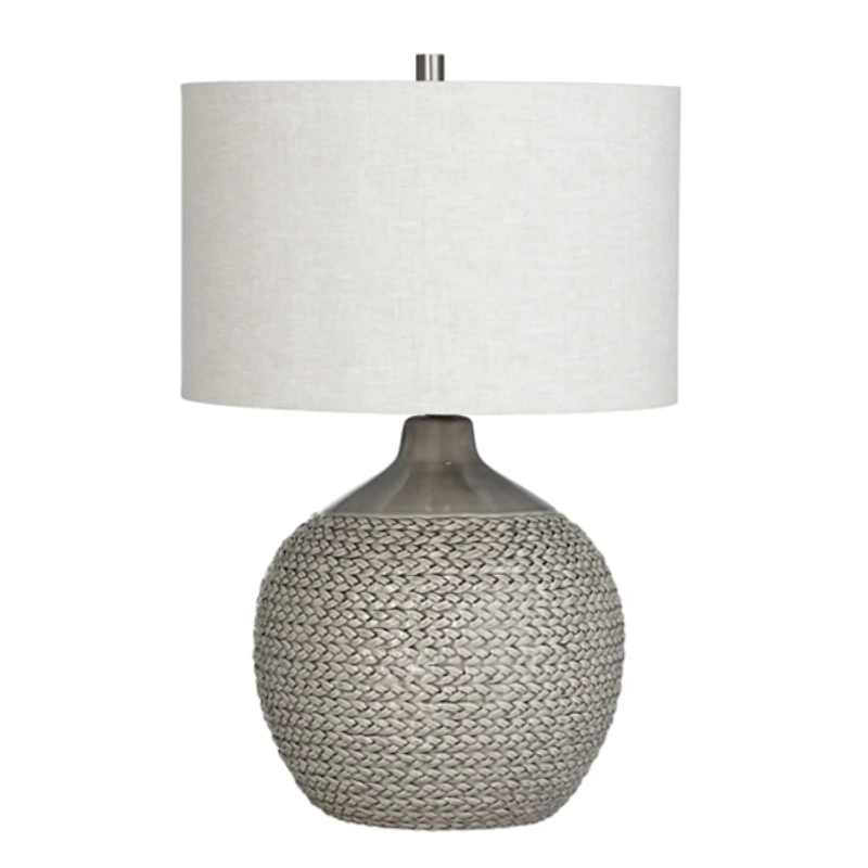 Gray Ceramic Braid Table Lamp
