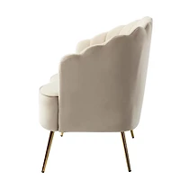 Tan Donata Velvet Tufted Loveseat