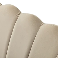 Tan Donata Velvet Tufted Loveseat