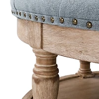 Round Blue Cepheus Tufted Ottoman