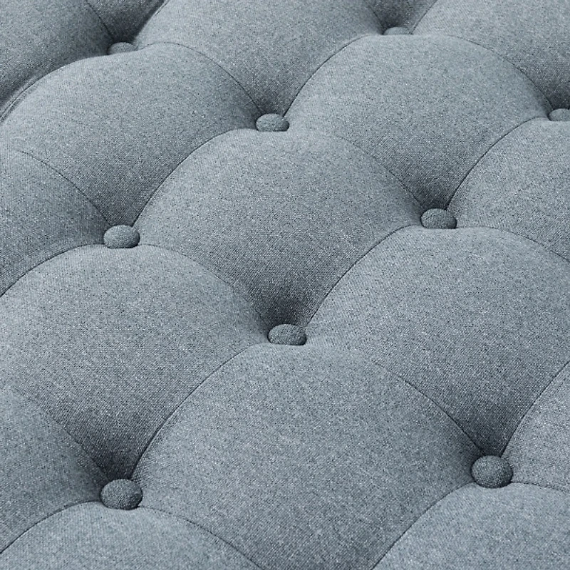 Round Blue Cepheus Tufted Ottoman