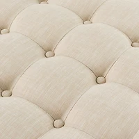 Round Tan Cepheus Tufted Ottoman