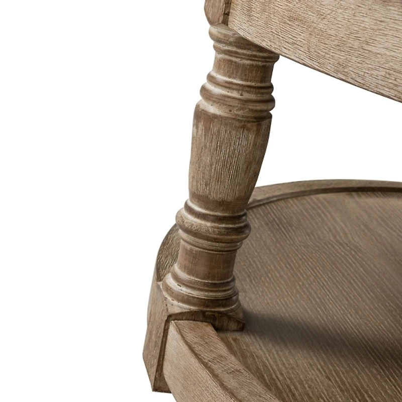 Round Tan Cepheus Tufted Ottoman