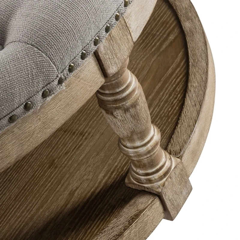 Round Gray Cepheus Tufted Ottoman