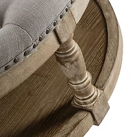 Round Gray Cepheus Tufted Ottoman