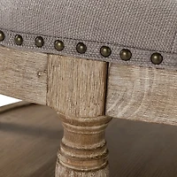 Round Gray Cepheus Tufted Ottoman