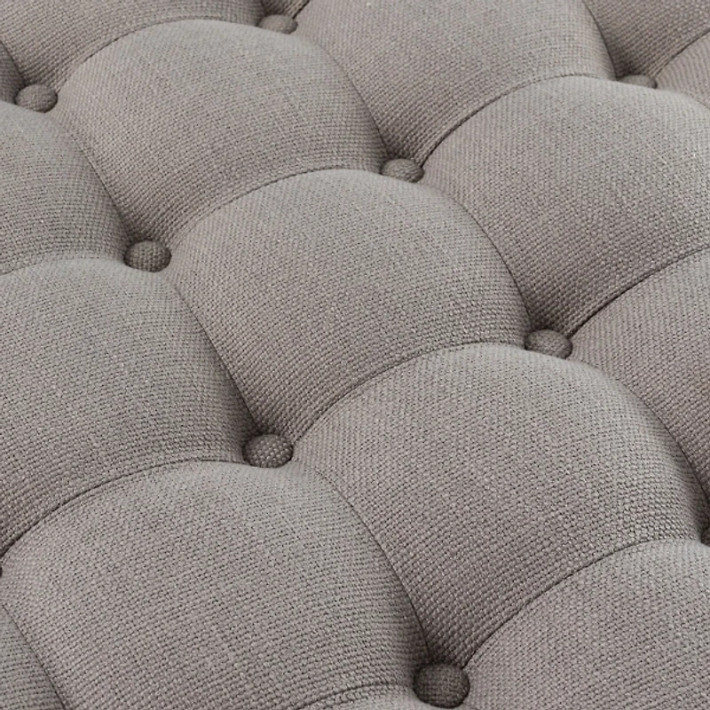 Round Gray Cepheus Tufted Ottoman