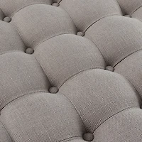 Round Gray Cepheus Tufted Ottoman