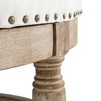 Round Ivory Cepheus Tufted Ottoman