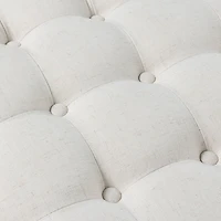 Round Ivory Cepheus Tufted Ottoman