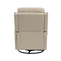 Ivory Leather Swivel Rocker Recliner