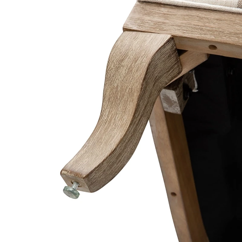 Farmhouse Gray & Brown Striped Armchairs, Set of 2