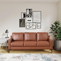 Brown Faux Leather Fletcher Sofa