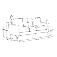 Brown Faux Leather Fletcher Sofa