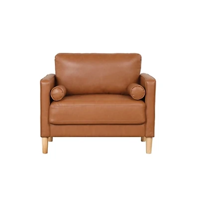 Caramel Faux Leather Chelsea Accent Chair