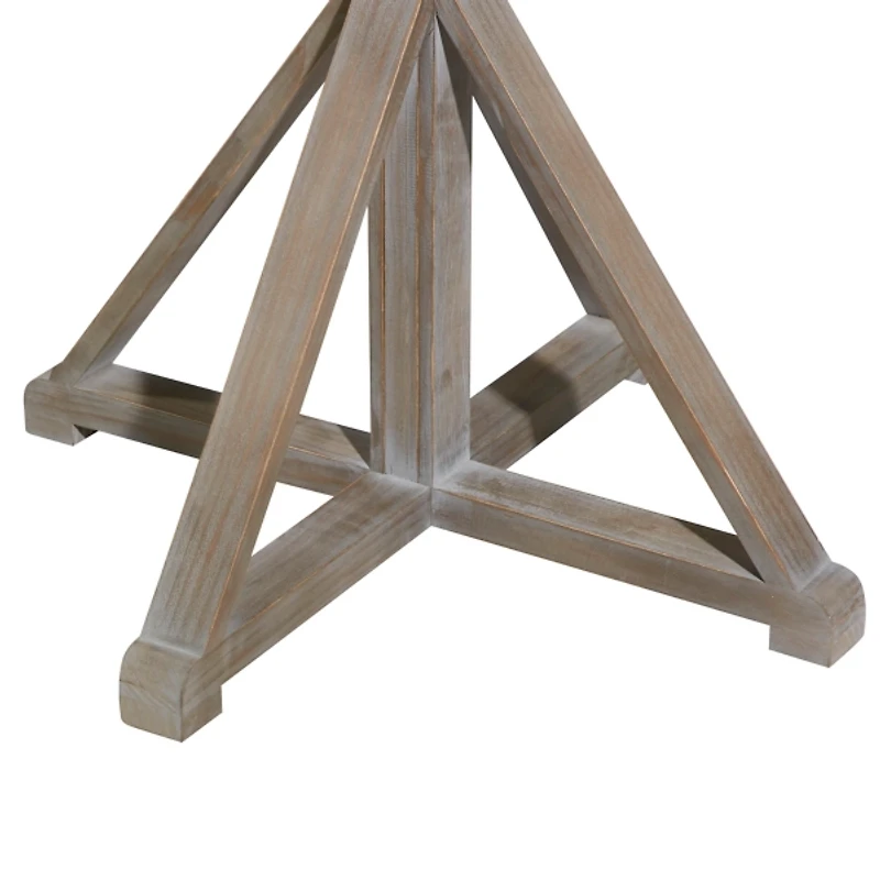 Rustic Graywash Hourglass Side Table